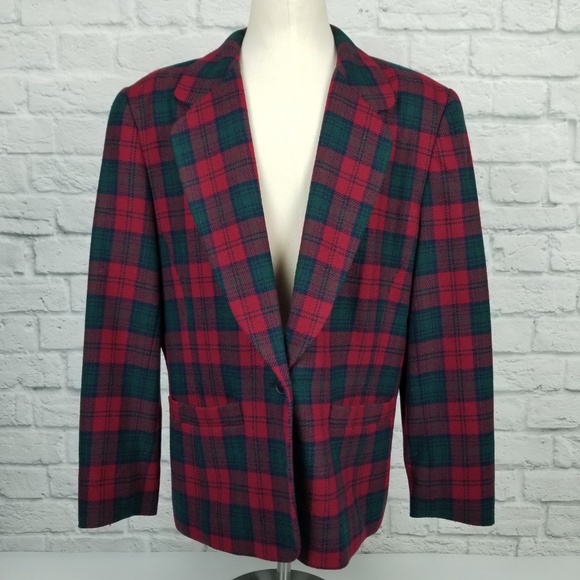 Vintage Pendleton Tartan Plaid Blazer Sz 14 - Picture 2 of 5